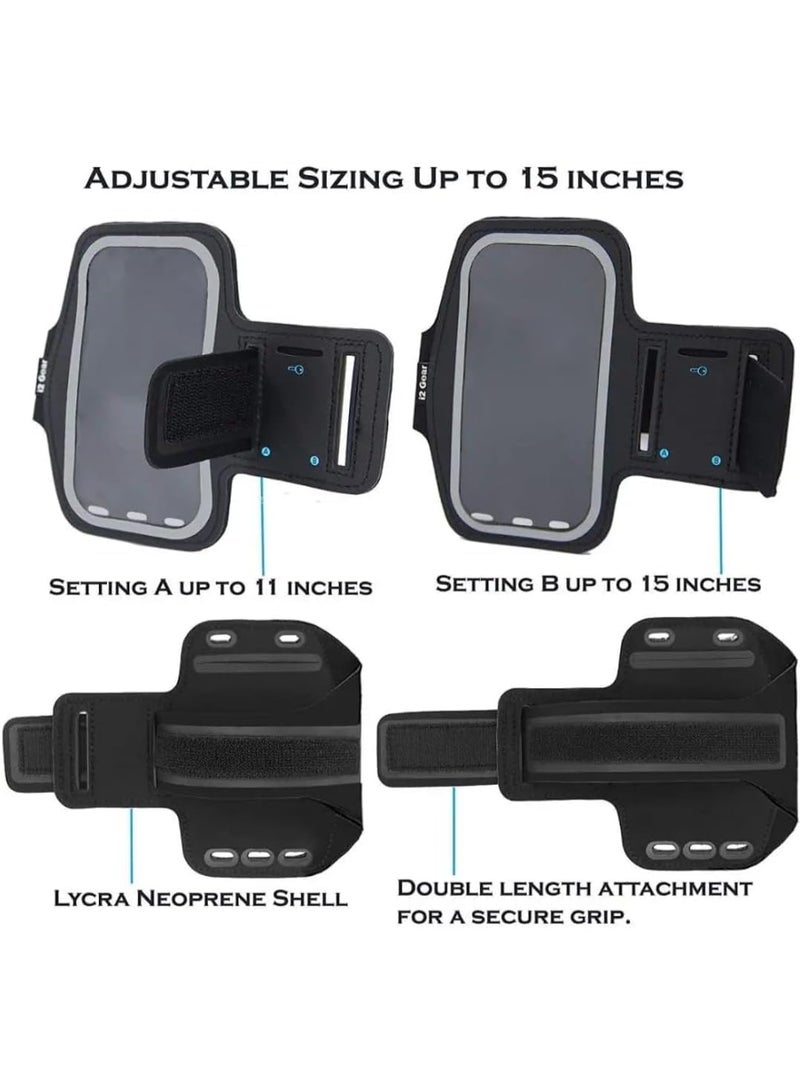 سبورت كيو حامل جوال على الذراع للجري مع حامل مفاتيح، ايفون 15 برو/15/14/14 برو/13/12/11 برو ماكس/بلس/اكس ار/اكس اس، جالاكسي S23/S22، بكسل 7a/6a، حامل جوال رياضي مقاوم للماء - Image 4